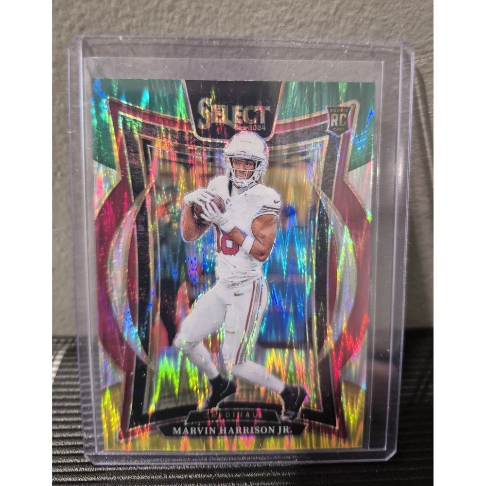 2024 Select Concourse Level Marvin Harrison Jr #28 Green & Yellow Prizm Shock RC